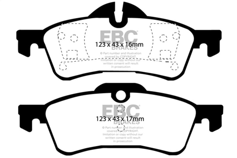 EBC 04 - 06 Mini Hardtop 1.6 Redstuff Rear Brake Pads Brake Pads - Performance