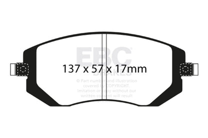 EBC 04 - 06 Saab 9 - 2X 2.0 Turbo Greenstuff Front Brake Pads Brake Pads - Performance