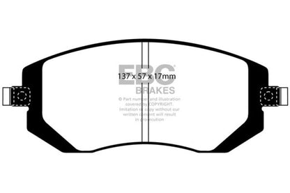 EBC 04 - 06 Saab 9 - 2X 2.0 Turbo Yellowstuff Front Brake Pads Brake Pads - Performance