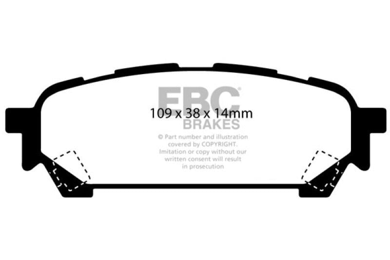 EBC 04 - 06 Saab 9 - 2X 2.0 Turbo Yellowstuff Rear Brake Pads Brake Pads - Performance