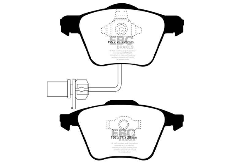 EBC 05 - 08 Audi A4 2.0 Turbo Yellowstuff Front Brake Pads Brake Pads - Performance