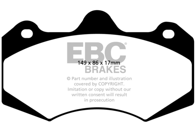 EBC 05 - 08 Morgan Aero 8 4.4 Redstuff Front Brake Pads Brake Pads - Performance