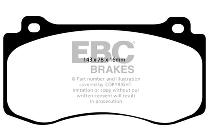 EBC 05 - 10 Chrysler 300C 6.1 SRT8 Redstuff Front Brake Pads Brake Pads - Performance