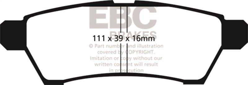 EBC 05+ Nissan Frontier 2.5 2WD Yellowstuff Rear Brake Pads Brake Pads - Performance
