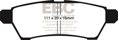 EBC 05+ Nissan Frontier 2.5 2WD Yellowstuff Rear Brake Pads Brake Pads - Performance