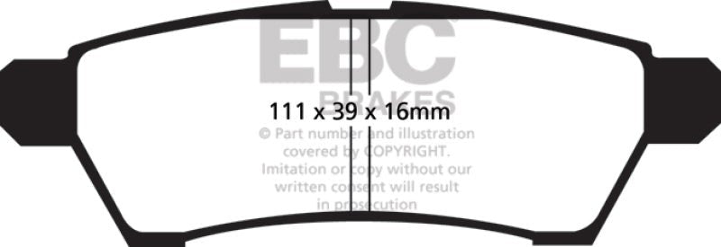 EBC 05+ Nissan Frontier 2.5 2WD Yellowstuff Rear Brake Pads Brake Pads - Performance