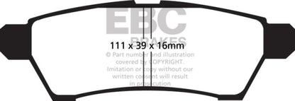 EBC 05+ Nissan Frontier 2.5 2WD Yellowstuff Rear Brake Pads Brake Pads - Performance