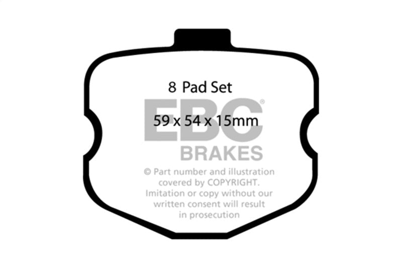 EBC 06 - 08 Chevrolet Corvette (C6) 7.0 (Z06) Redstuff Rear Brake Pads Brake Pads - Performance