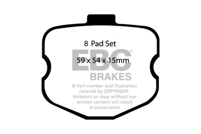 EBC 06 - 08 Chevrolet Corvette (C6) 7.0 (Z06) Redstuff Rear Brake Pads Brake Pads - Performance