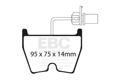 EBC 06 - 09 Audi RS4 4.2 (Cast Iron Rotors) Redstuff Front Brake Pads Brake Pads - Performance