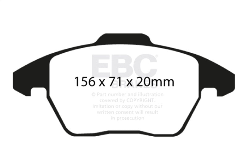 EBC 06 - 13 Audi A3 2.0 Turbo (Girling rear caliper) Redstuff Front Brake Pads Brake Pads - Performance