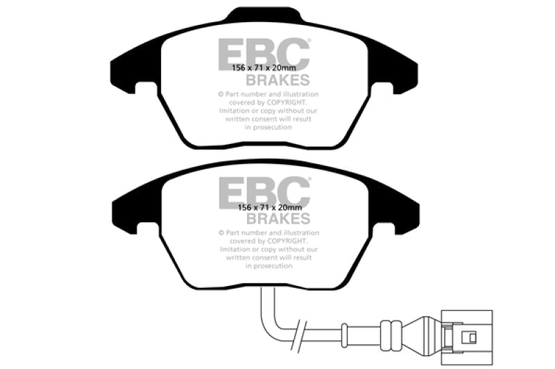 EBC 06 - 13 Audi A3 2.0 Turbo (Girling rear caliper) Redstuff Front Brake Pads Brake Pads - Performance