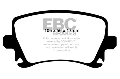 EBC 06 - 13 Audi A3 2.0 Turbo (Girling rear caliper) Redstuff Rear Brake Pads Brake Pads - Performance
