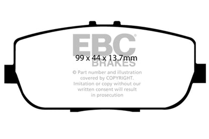 EBC 06 - 15 Mazda Miata MX5 2.0 Redstuff Rear Brake Pads Brake Pads - Performance