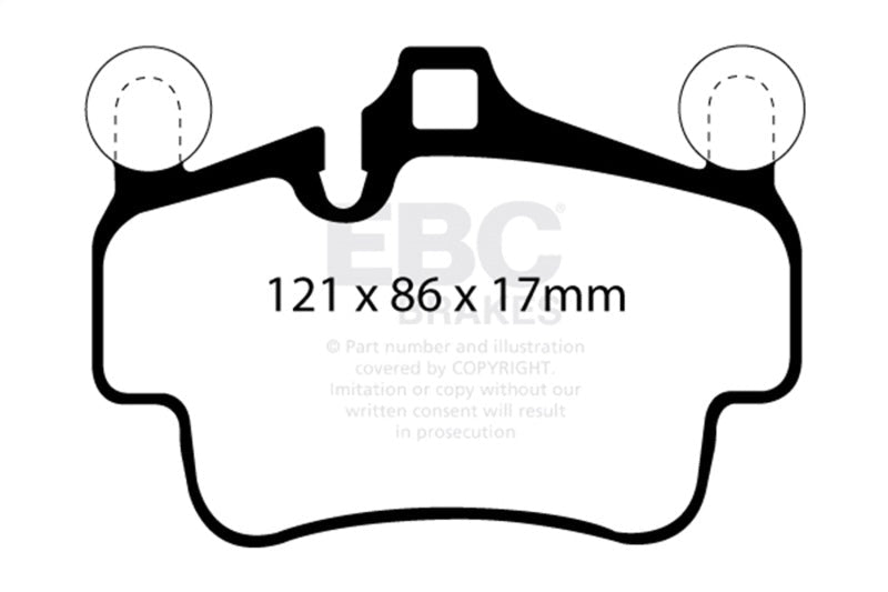 EBC 07 - 08 Porsche 911 (997) (Cast Iron Rotor only) 3.6 Carrera 2 Redstuff Front Brake Pads Brake Pads - Performance