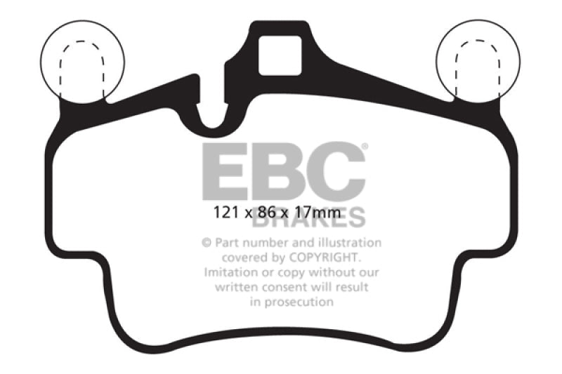 EBC 07 - 08 Porsche 911 (997) (Cast Iron Rotor only) 3.6 Carrera 2 Redstuff Front Brake Pads Brake Pads - Performance