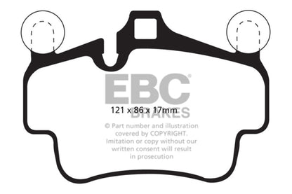 EBC 07 - 08 Porsche 911 (997) (Cast Iron Rotor only) 3.6 Carrera 2 Redstuff Front Brake Pads Brake Pads - Performance