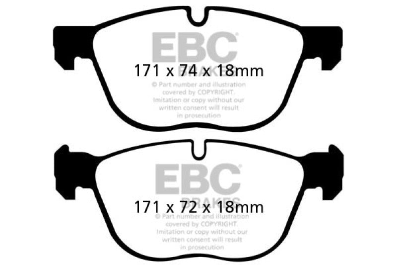 EBC 07 - 10 BMW X5 3.0 Redstuff Front Brake Pads Brake Pads - Performance