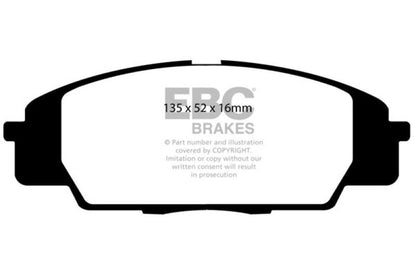 EBC 07 - 11 Acura CSX (Canada) 2.0 Type S Greenstuff Front Brake Pads Brake Pads - Performance