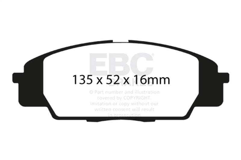 EBC 07 - 11 Acura CSX (Canada) 2.0 Type S Redstuff Front Brake Pads Brake Pads - Performance
