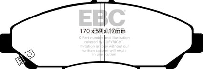 EBC 07 - 13 Acura MDX 3.7 Yellowstuff Front Brake Pads Brake Pads - Performance