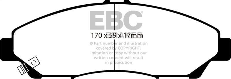 EBC 07 - 13 Acura MDX 3.7 Yellowstuff Front Brake Pads Brake Pads - Performance