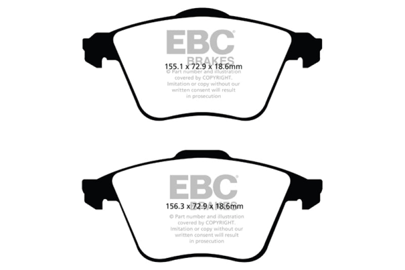 EBC 07 - 13 Mazda 3 2.3 Turbo Redstuff Front Brake Pads Brake Pads - Performance