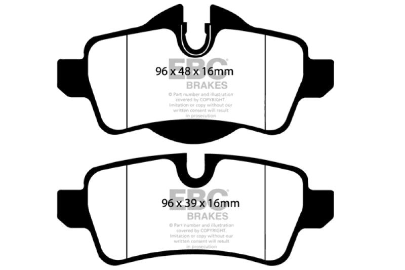 EBC 07 - 14 Mini Hardtop 1.6 Redstuff Rear Brake Pads Brake Pads - Performance