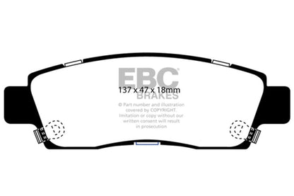 EBC 07+ Buick Enclave 3.6 Yellowstuff Rear Brake Pads Brake Pads - Performance