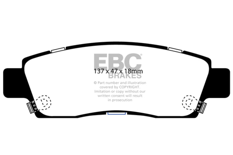 EBC 07+ Buick Enclave 3.6 Yellowstuff Rear Brake Pads Brake Pads - Performance
