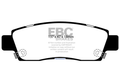 EBC 07+ Buick Enclave 3.6 Yellowstuff Rear Brake Pads Brake Pads - Performance