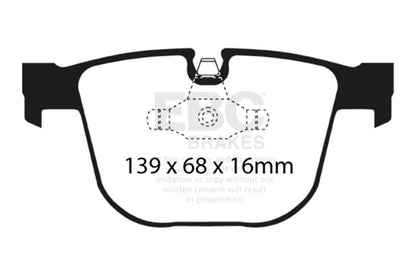 EBC 08 - 10 BMW M3 4.0 (E90) Ultimax2 Rear Brake Pads Brake Pads - OE