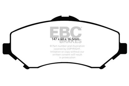 EBC 08 - 11 Chrysler Town & Country 3.3 Yellowstuff Front Brake Pads Brake Pads - Performance