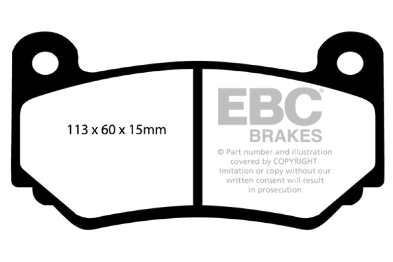 EBC 08 - 11 Lotus Exige 1.8 Supercharged (240) Yellowstuff Front Brake Pads Brake Pads - Performance