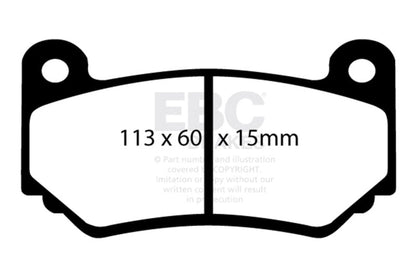 EBC 08 - 11 Lotus Exige 1.8 Supercharged (240) Yellowstuff Front Brake Pads Brake Pads - Performance