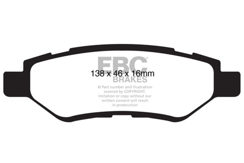EBC 08 - 13 Cadillac CTS 3.0 Redstuff Rear Brake Pads Brake Pads - Performance