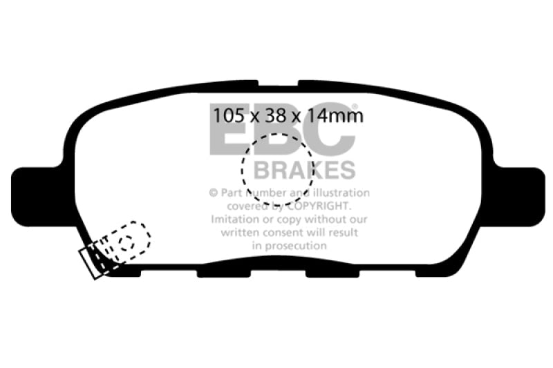 EBC 08 - 13 Infiniti EX35 3.5 Greenstuff Rear Brake Pads Brake Pads - Performance