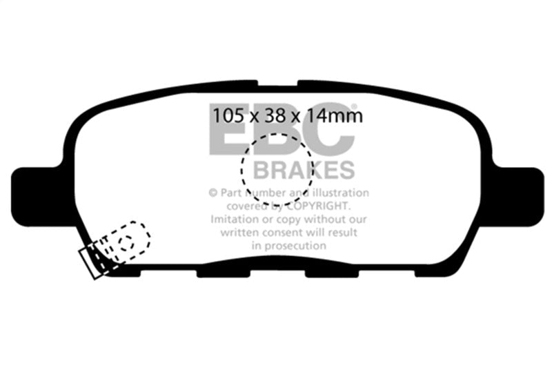 EBC 08 - 13 Infiniti EX35 3.5 Redstuff Rear Brake Pads Brake Pads - Performance