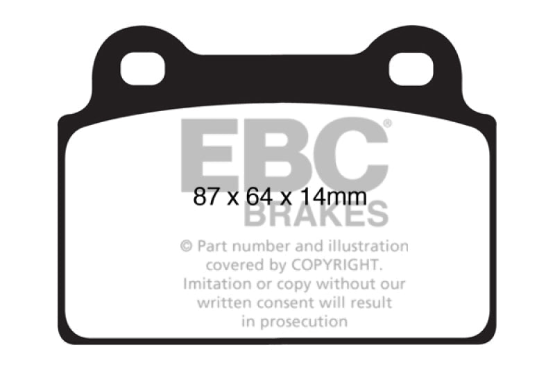 EBC 08 - 16 Mitsubishi Lancer Evo 10 2.0 Turbo (1 piece rotor) Redstuff Rear Brake Pads Brake Pads - Performance