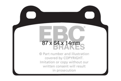 EBC 08 - 16 Mitsubishi Lancer Evo 10 2.0 Turbo (1 piece rotor) Redstuff Rear Brake Pads Brake Pads - Performance