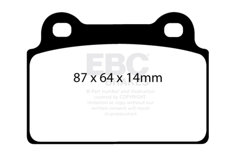 EBC 08 - 16 Mitsubishi Lancer Evo 10 2.0 Turbo (1 piece rotor) Redstuff Rear Brake Pads Brake Pads - Performance