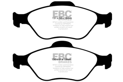 EBC 08+ Lotus 2 - Eleven 1.8 Supercharged Greenstuff Front Brake Pads Brake Pads - Performance