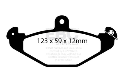 EBC 08+ Lotus 2 - Eleven 1.8 Supercharged Greenstuff Rear Brake Pads Brake Pads - Performance