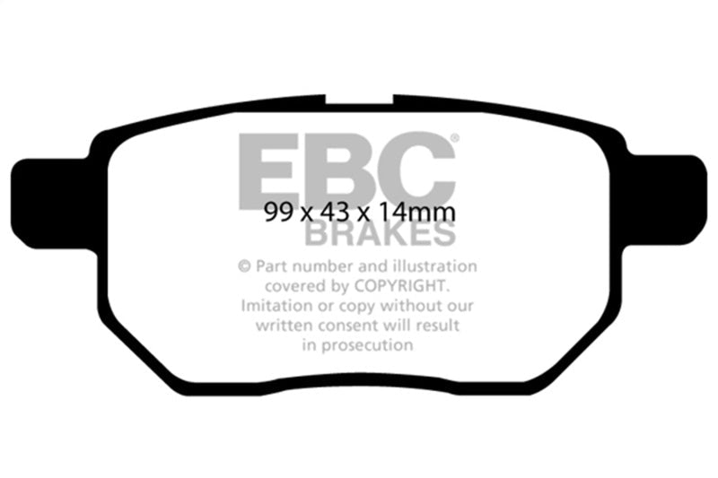 EBC 09 - 10 Pontiac Vibe 1.8 Redstuff Rear Brake Pads Brake Pads - Performance