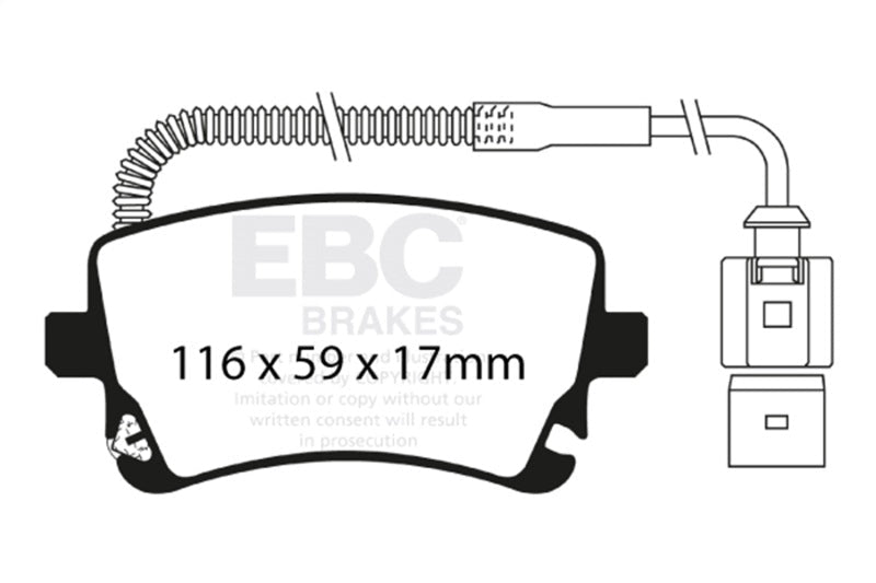 EBC 09 - 11 Audi A6 Quattro 3.0 Supercharged Yellowstuff Rear Brake Pads Brake Pads - Performance