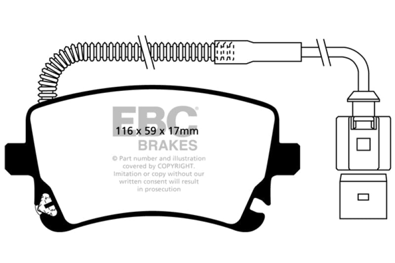 EBC 09 - 11 Audi A6 Quattro 3.0 Supercharged Yellowstuff Rear Brake Pads Brake Pads - Performance