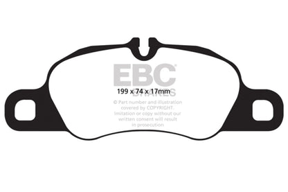 EBC 09 - 12 Porsche 911 (997) (Cast Iron Rotor only) 3.6 Carrera 2 Redstuff Front Brake Pads Brake Pads - Performance