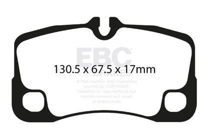EBC 09 - 12 Porsche 911 (997) (Cast Iron Rotor only) 3.6 Carrera 2 Redstuff Rear Brake Pads Brake Pads - Performance