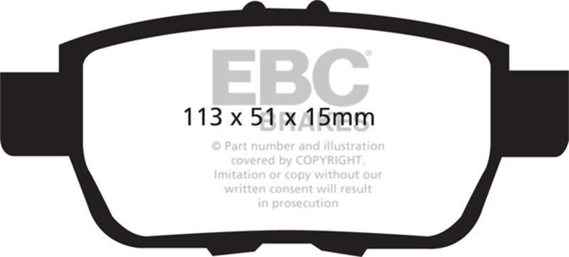 EBC 09 - 14 Acura TL 3.5 Yellowstuff Rear Brake Pads Brake Pads - Performance