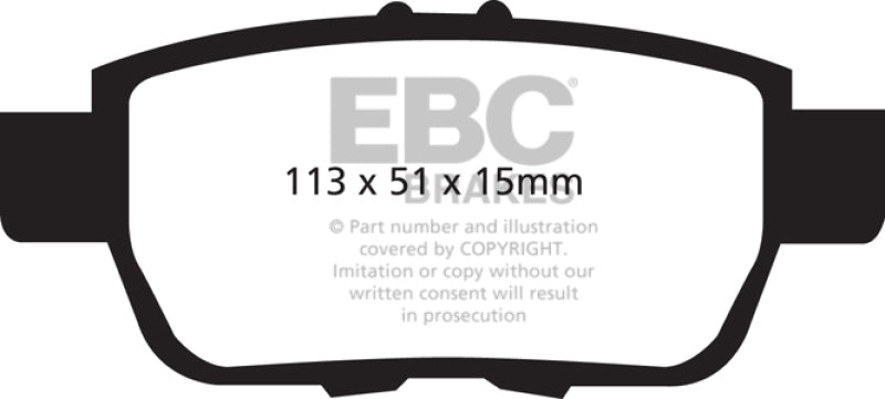 EBC 09 - 14 Acura TL 3.5 Yellowstuff Rear Brake Pads Brake Pads - Performance